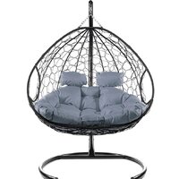 Подвесное кресло M-Group Для двоих 11450409 (черный ротанг/серая подушка) - Превью изображения №2 — Интернет-магазин Time-Shop