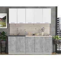 Готовая кухня Интерлиния Мила Лайт 2.0 (белый платинум/бетон/бискайская сосна) - Превью изображения №3 — Интернет-магазин Time-Shop