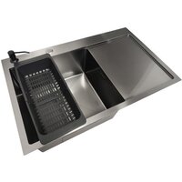 Кухонная мойка Stellar Decor S6550NB-L-D (нано черный) - Превью изображения №4 — Интернет-магазин Time-Shop