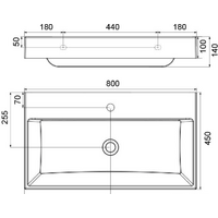 Умывальник Ravak Natural 800 XJO01280000 - Превью изображения №3 — Интернет-магазин Time-Shop
