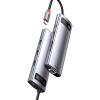 Док-станция Baseus Metal Gleam Series 8-in-1 Multifunctional Type-C HUB Docking Station CAHUB-CV0G - Превью изображения №6 — Интернет-магазин Time-Shop