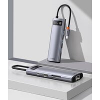 Док-станция Baseus Metal Gleam Series 8-in-1 Multifunctional Type-C HUB Docking Station CAHUB-CV0G - Превью изображения №10 — Интернет-магазин Time-Shop