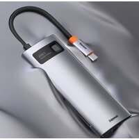 Док-станция Baseus Metal Gleam Series 8-in-1 Multifunctional Type-C HUB Docking Station CAHUB-CV0G - Превью изображения №18 — Интернет-магазин Time-Shop