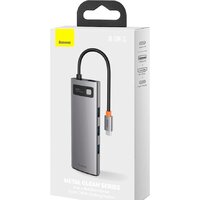 Док-станция Baseus Metal Gleam Series 8-in-1 Multifunctional Type-C HUB Docking Station CAHUB-CV0G - Превью изображения №20 — Интернет-магазин Time-Shop