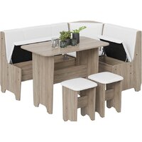 Обеденная группа Трия Техас исп. 1 (дуб сонома трюфель/экокожа белый) - Превью изображения №3 — Интернет-магазин Time-Shop