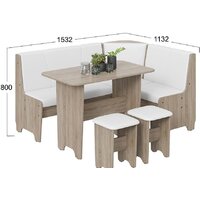 Обеденная группа Трия Техас исп. 1 (дуб сонома трюфель/экокожа белый) - Превью изображения №2 — Интернет-магазин Time-Shop