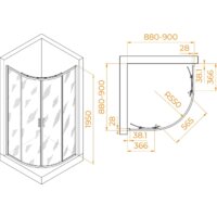 Душевой уголок RGW PA-52B 03085299-14 90x90 (черный/прозрачное стекло) - Превью изображения №2 — Интернет-магазин Time-Shop