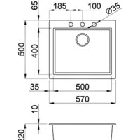 Кухонная мойка Elleci Quadra 105 Tortora 43 - Превью изображения №2 — Интернет-магазин Time-Shop