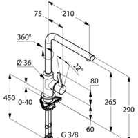 Смеситель Kludi L-ine S 408030575 - Превью изображения №3 — Интернет-магазин Time-Shop