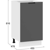 Шкаф напольный Трия Гренада с одной дверью 1Н45 (белый/холст вулкан) - Превью изображения №3 — Интернет-магазин Time-Shop