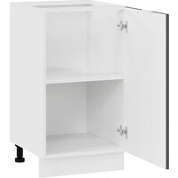 Шкаф напольный Трия Гренада с одной дверью 1Н45 (белый/холст вулкан) - Превью изображения №2 — Интернет-магазин Time-Shop