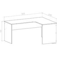 Стол МДК СПУ-Л угловой 1600x1200x755 (левый, дуб млечный) - Превью изображения №2 — Интернет-магазин Time-Shop