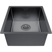 Кухонная мойка Paulmark Lassan 38 UNI LA38-GM (черный/вороненая сталь) - Превью изображения №2 — Интернет-магазин Time-Shop