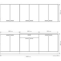 Готовая кухня Агута Альфа 2.4 (скандинавское дерево/скандинавское дерево/этория) - Превью изображения №2 — Интернет-магазин Time-Shop