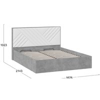 Кровать Трия Хилтон универсальная тип 1 и заглушиной 160x200 (ателье светлый/белый) - Превью изображения №4 — Интернет-магазин Time-Shop