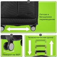 Чемодан Monza 8038# (L, черный) - Превью изображения №4 — Интернет-магазин Time-Shop