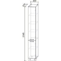 Шкаф-пенал Интерлиния Компо НШП-№1-2145 (белый платинум/белый платинум) - Превью изображения №3 — Интернет-магазин Time-Shop