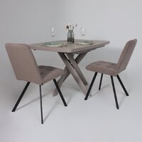 Кухонный стол Мамадома Leonel-130 раздвижной 130-165х85 (бежевый камень-hpl/капучино) - Превью изображения №4 — Интернет-магазин Time-Shop