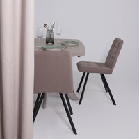 Кухонный стол Мамадома Leonel-130 раздвижной 130-165х85 (бежевый камень-hpl/капучино) - Превью изображения №3 — Интернет-магазин Time-Shop