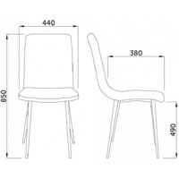 Стул AksHome Dallas 68748 (велюр, темно-бежевый/черный) - Превью изображения №2 — Интернет-магазин Time-Shop