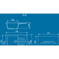 Кухонная мойка Ulgran U-400 (черный) - Превью изображения №2 — Интернет-магазин Time-Shop