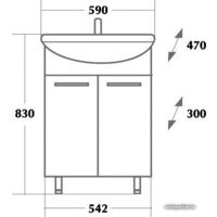  Onika Тумба под умывальник Коралл 60.10 (белый) [106001] - Превью изображения №2 — Интернет-магазин Time-Shop