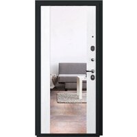 Металлическая дверь Guard С зеркалом 96х205 (правая, графитбьянко) - Превью изображения №3 — Интернет-магазин Time-Shop