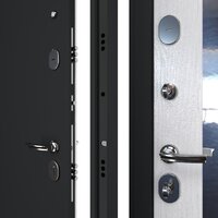 Металлическая дверь Guard С зеркалом 96х205 (правая, графитбьянко) - Превью изображения №4 — Интернет-магазин Time-Shop