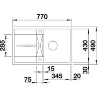 Кухонная мойка Blanco Metra 45 S-F 527290 (вулканический серый) - Превью изображения №3 — Интернет-магазин Time-Shop