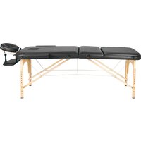 Массажный стол Atlas Sport 60 см складной 3-с деревянный (черный) - Превью изображения №2 — Интернет-магазин Time-Shop