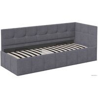 Кровать-тахта Трия Грей c мягкой обивкой с ПМ 80x200 (велюр Galaxy серый) - Превью изображения №2 — Интернет-магазин Time-Shop