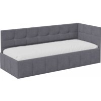 Трия Грей c мягкой обивкой с ПМ 80x200 (велюр Galaxy серый)