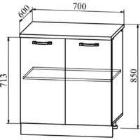Шкаф напольный ДСВ Тренто С 700 (серый/серый) - Превью изображения №2 — Интернет-магазин Time-Shop
