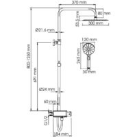 Душевая система  Wasserkraft A113.118.127.CH Thermo - Превью изображения №3 — Интернет-магазин Time-Shop