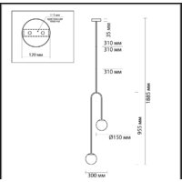 Подвесная люстра Odeon Light Ambi 4340/2 - Превью изображения №2 — Интернет-магазин Time-Shop
