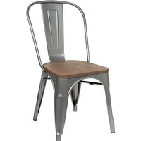 Stool Group Tolix Wood YD-H440B-W YG-15 (серебристый матовый/темное дерево)