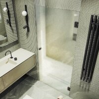 Душевая дверь MaybahGlass 195x70.5 MGD-519-6 (сатин стекло/черный) - Превью изображения №4 — Интернет-магазин Time-Shop