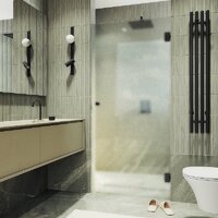 Душевая дверь MaybahGlass 195x70.5 MGD-519-6 (сатин стекло/черный) - Превью изображения №2 — Интернет-магазин Time-Shop