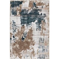 Radjab Carpet Бьянка прямоугольник D009A 7579RK-b 1.6x2.3 (cream shirink/blue fdy)