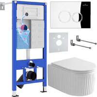 Roxen Royal Matt в комплекте с инсталляцией StounFix Dual Fresh 6 в 1 968245 (кнопка: хром глянцевый)