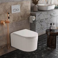 Унитаз подвесной Roxen Royal Matt в комплекте с инсталляцией StounFix Dual Fresh 6 в 1 968245 (кнопка: хром глянцевый) - Превью изображения №9 — Интернет-магазин Time-Shop