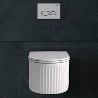 Унитаз подвесной Roxen Royal Matt в комплекте с инсталляцией StounFix Dual Fresh 6 в 1 968245 (кнопка: хром глянцевый) - Превью изображения №10 — Интернет-магазин Time-Shop