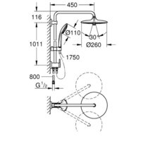 Душевая система  Grohe Vitalio Joy 260 27357002 - Превью изображения №2 — Интернет-магазин Time-Shop