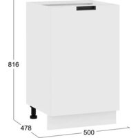 Шкаф напольный Трия Гренада с одной дверью 1Н5 (белый/холст белый) - Превью изображения №3 — Интернет-магазин Time-Shop