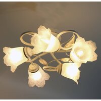 Припотолочная люстра Элетех Бонни 151 НПБ 01-5х60-153 Е14 1005404782 (белый/золото) - Превью изображения №7 — Интернет-магазин Time-Shop