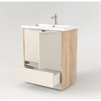  Дабер Тумба под умывальник 017 Andrea Elen 80 Т17.8А.0.21Б (дуб галифакс/белый/ручка белая) - Превью изображения №2 — Интернет-магазин Time-Shop