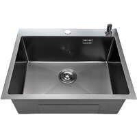 Кухонная мойка Stellar Decor S6550NB-D (нано черный) - Превью изображения №7 — Интернет-магазин Time-Shop