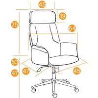 Офисное кресло TetChair Charm (флок, синий) - Превью изображения №12 — Интернет-магазин Time-Shop