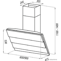 Кухонная вытяжка MAUNFELD Cascada 60 (белый) - Превью изображения №2 — Интернет-магазин Time-Shop