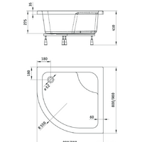 Душевой поддон Deante Deep 90x90 KTD 041B - Превью изображения №3 — Интернет-магазин Time-Shop